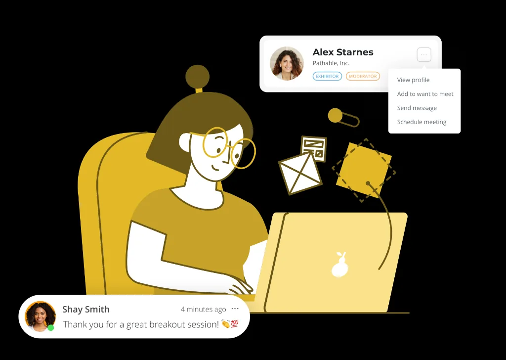 Illustration of organized online communication for accounting support